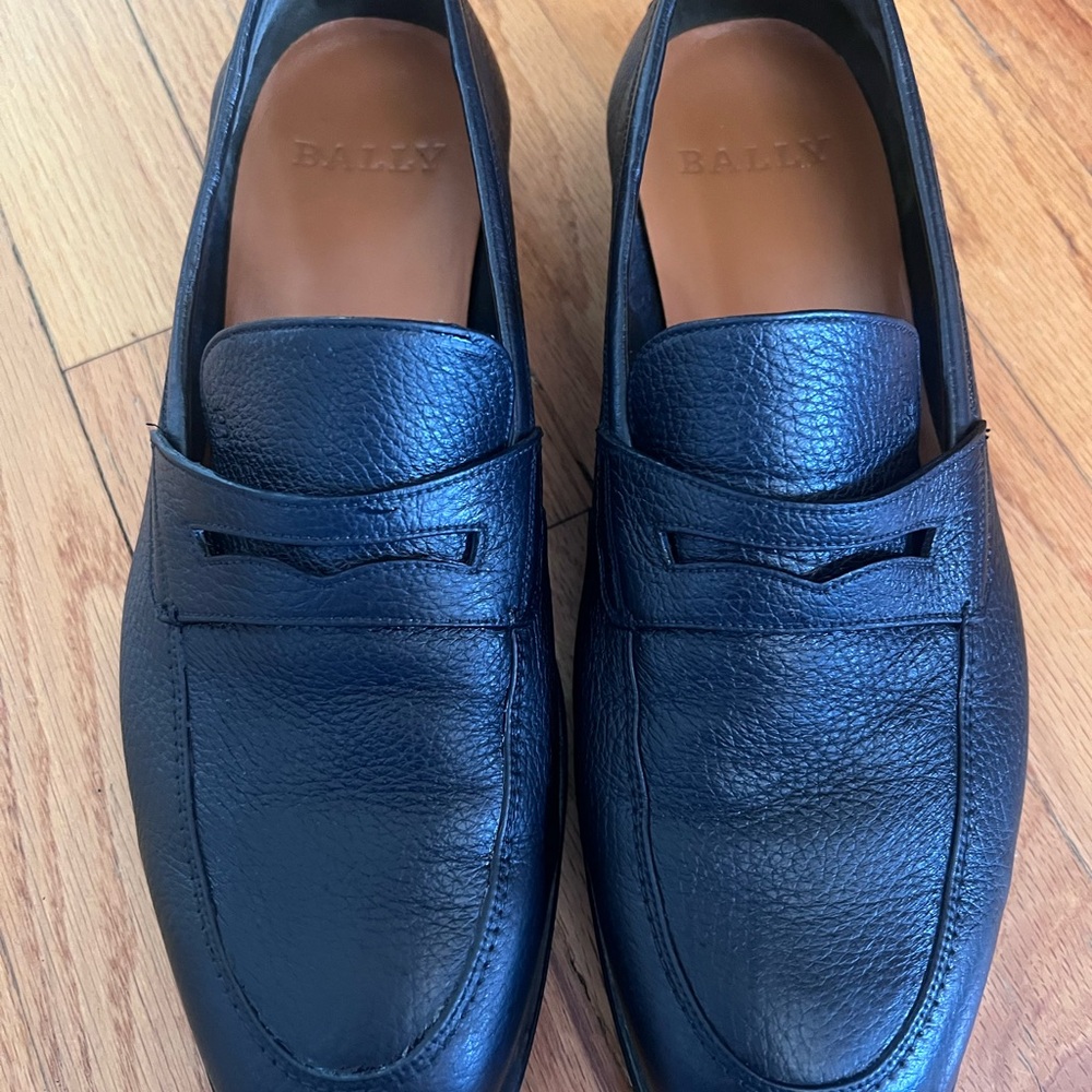 Bally Men's Black Webb Leather Loafers Size 7.5 EU/8.5 US NEW